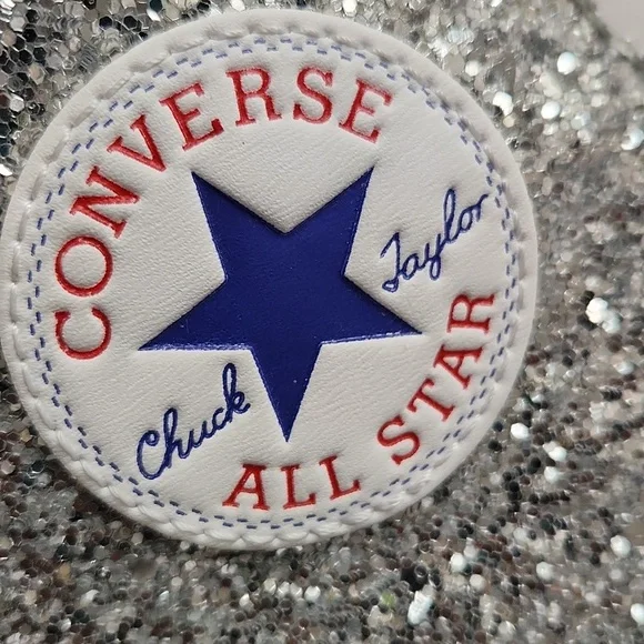 Converse CTAS Lift Platform Glitter Hightop Sneakers (w size 9.5) - Picture 8 of 15
